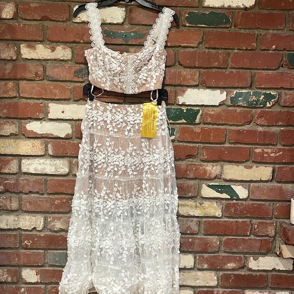 Revolve Bronx and Banco Megan Two Piece Lace Set White size small - Picture 9 of 13